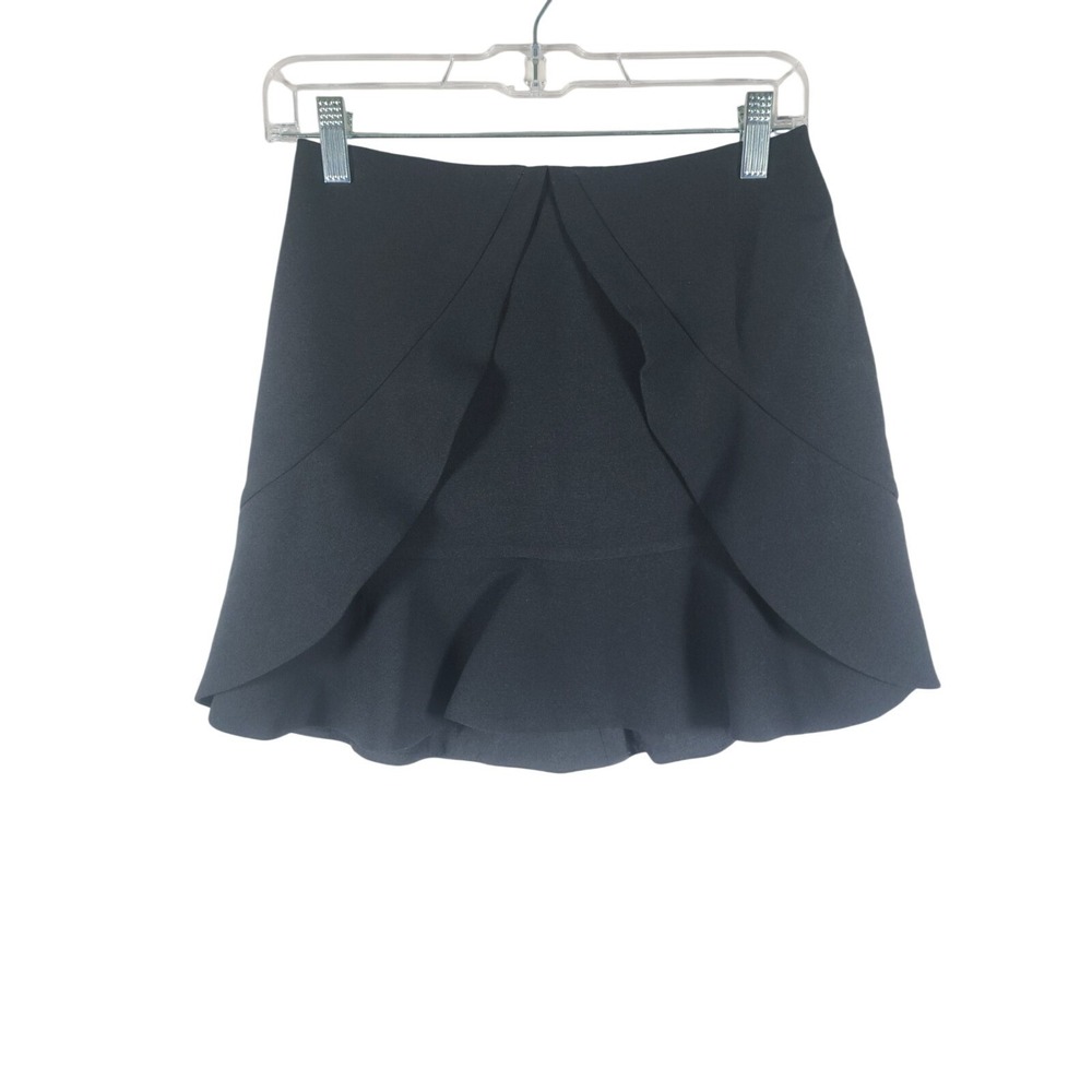 BCBG MAXAZRIA NWT Womens 0 Lindsey Black Ruffle Mini Skirt Y2K Party Coquette